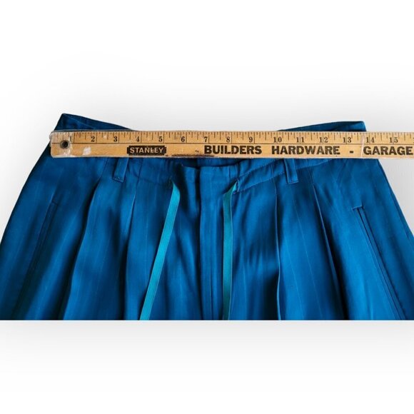 Electric Blue **Silky Pants** Anthropologie **Size 0** Y2K **Viscose** - Picture 9 of 11